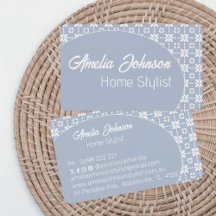 Vit blommig Mönster på blå botten