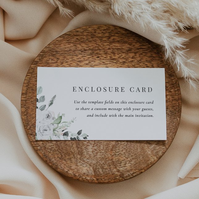 Vit Blommig Redigerbar Bröllopsdusch Inneslutnings Tilläggskort (Skapare uppladdad)