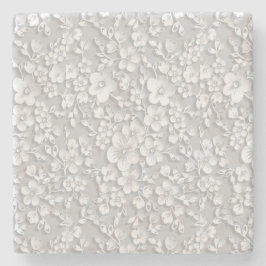 Vit Blommig Spetslook Stenunderlägg