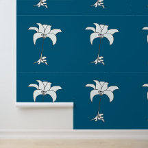 Vit Blommig Teal