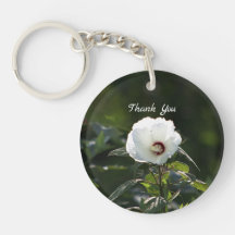 Vit blommiga nyckelkedja