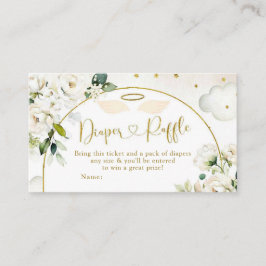 Vit Blommigt Baby Heaven Sent Diaper Raffle Tilläggskort
