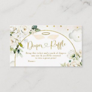 Vit Blommigt Baby Heaven Sent Diaper Raffle Tilläggskort