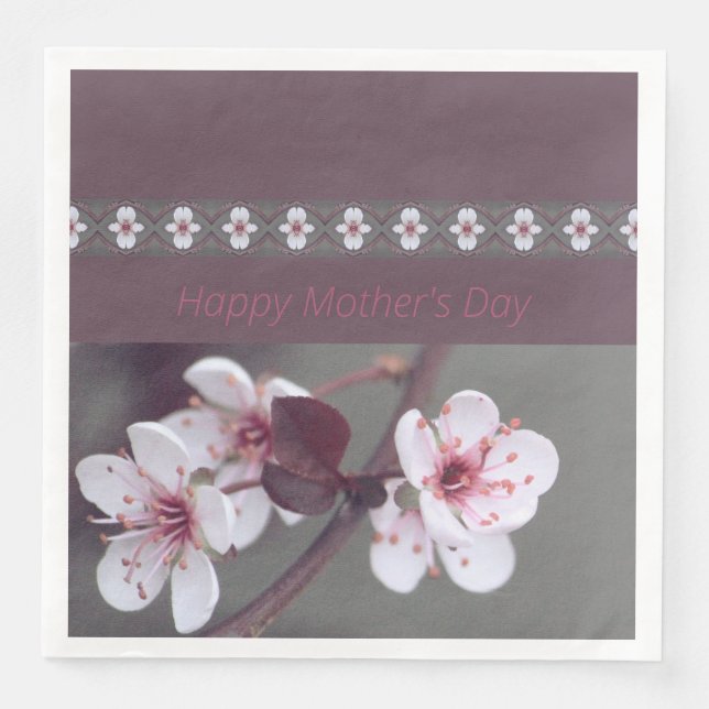 Vit Blommigt, Blommar Pappersservett (Framsida)