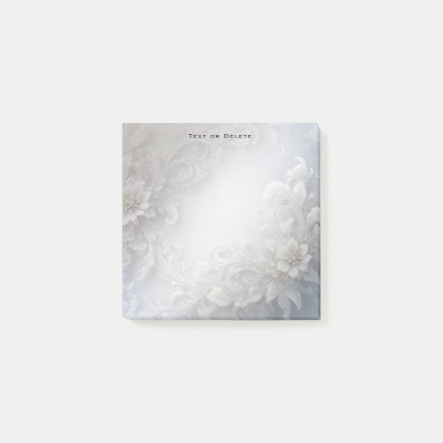 Vit Blommigt, blomning Post - anteckning Post-it Block (Framsida)