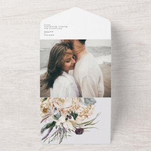 Vit Blommigt Bouquet-fotoförsegling och sändning