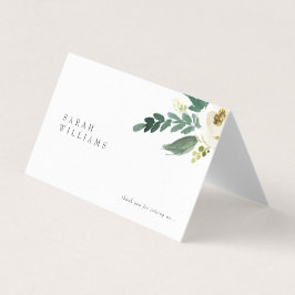 Vit Blommigt Bröllop Bord-platskort Kort