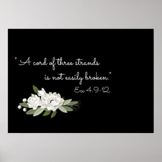 Vit blommigt bröllop-sprickor poster