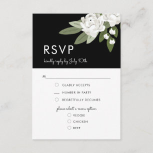 Vit Blommigt Bröllop Sprigs, OSA Menu Card Kort