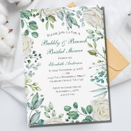 Vit Blommigt Eucalyptus Botanisk Möhippa Inbjudningar