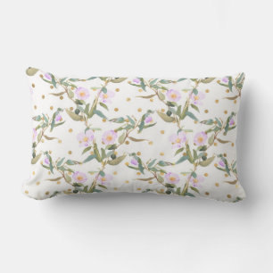 Vit Blommigt för Lila/Polka-punktstreck, PIllow Lumbarkudde