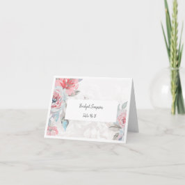 Vit blommigt-gästkort ro bröllop tack kort