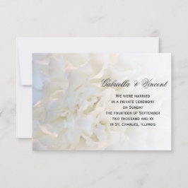 Vit Blommigt Giftermål / Elopement annons Meddelande
