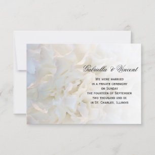 Vit Blommigt Giftermål / Elopement annons Meddelande
