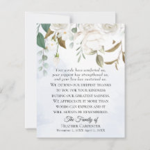 Vit Blommigt Greenery Sympathy Tackkort Card