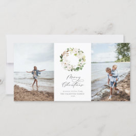 Vit Blommigt Greenery Wandejul Foto Julkort