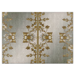 Vit Blommigt Guld Ornate Clearboard Board