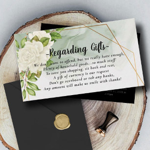 Vit Blommigt Honeymoon Wishing Will Fund Cards Tilläggskort