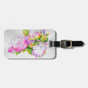Vit blommigt i rosa av klassisk elegant, bagagebricka