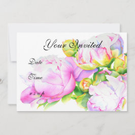Vit blommigt i rosa av klassisk elegant, inbjudningar