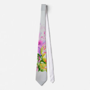 Vit blommigt i rosa av klassisk elegant, slips