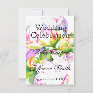 Vit blommigt i rosa av klassisk elegant,  spara datumet