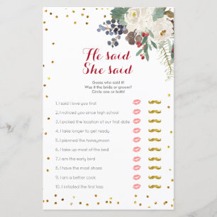 Vit Blommigt Jul sa hon: "Spelkort"