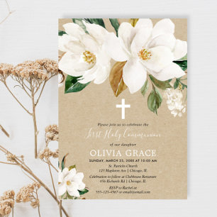 Vit blommigt kraftverk, första heligan inbjudningar