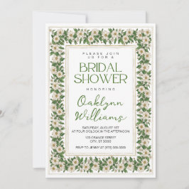 Vit Blommigt Möhippa Inbjudan