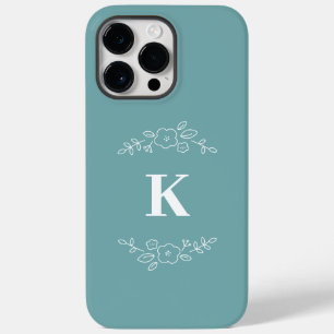 Vit blommigt monogram iPhone/iPad-väska