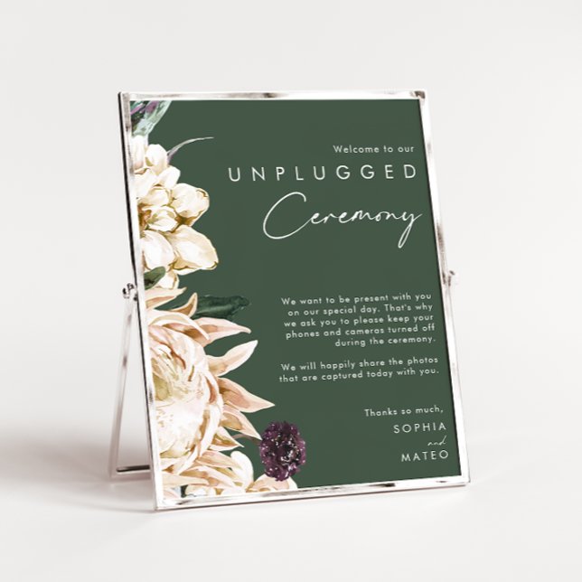 Vit Blommigt | Mörk grönt monterad minnesdisk Poster (Skapare uppladdad)