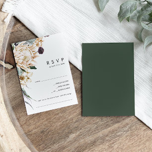 Vit Blommigt   Mörk grönt Sång-begäran OSA kort
