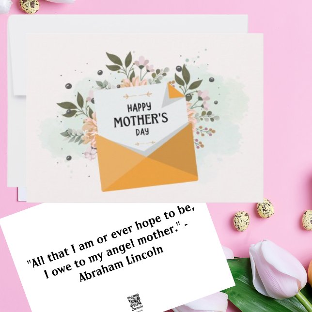 Vit Blommigt Mors dag-hälsningskort för Grönt Julkort (Skapare uppladdad)