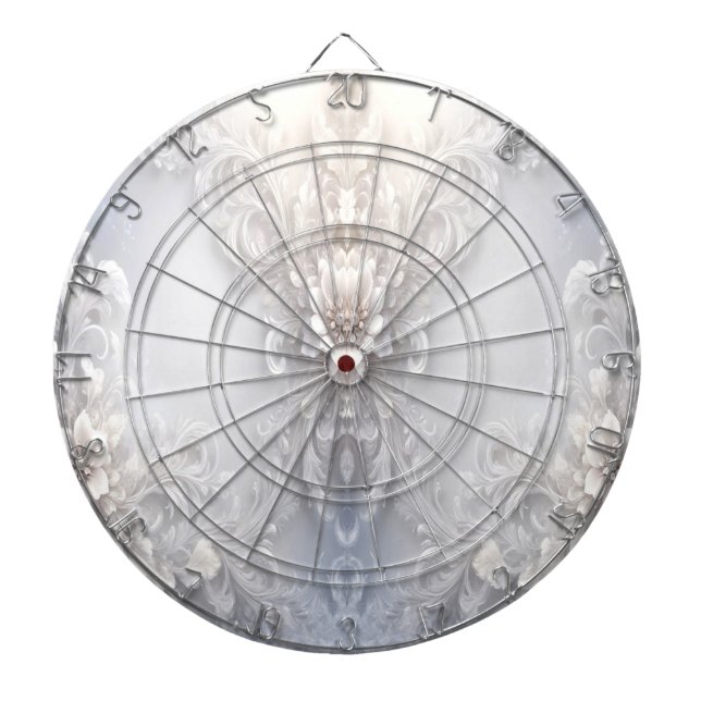 Vit Blommigt Mourish Dartboard Darttavla (Framsidan)