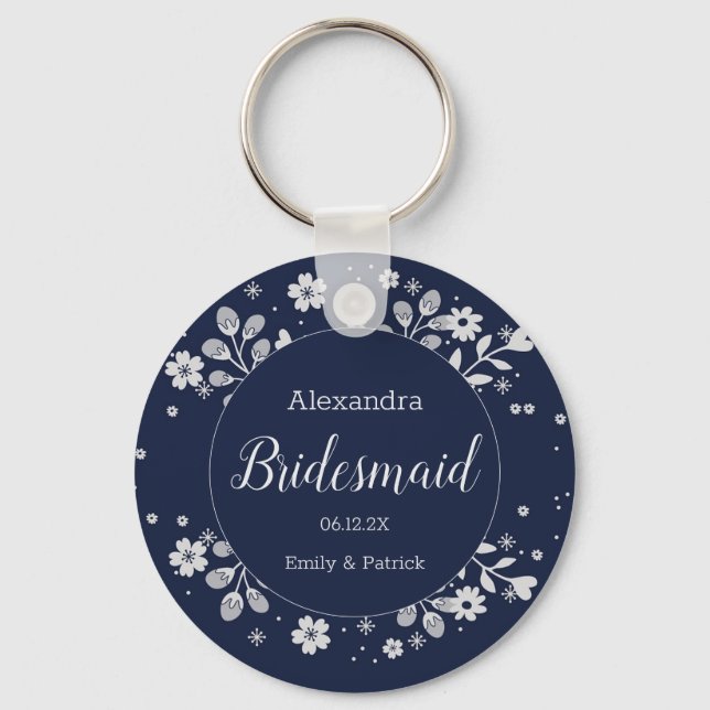 Vit Blommigt Nyckelring (Framsida)