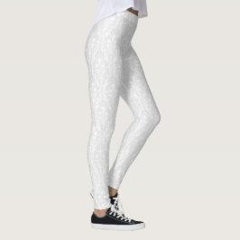 Vit Blommigt på vit mask Leggings