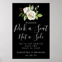 Vit Blommigt Plocka ett säte som inte är ett sidot