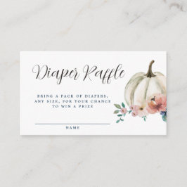 Vit Blommigt Pumpkin Diaper Raffle Tilläggskort