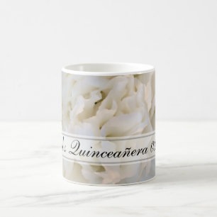Vit Blommigt Quinceañera Coffee Mugg