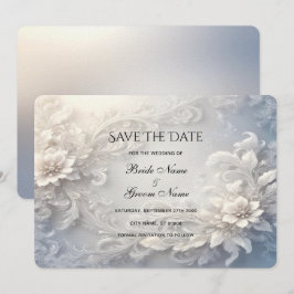 Vit Blommigt, rolig Spara datumkortet Datumet