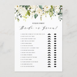 Vit Blommigt sa att hon sa Bride eller Groom Game Tilläggskort