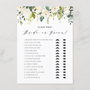 Vit Blommigt sa att hon sa Bride eller Groom Game Tilläggskort