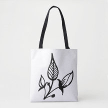 Vit Blommigt Shoulder Tote Bag