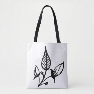Vit Blommigt Shoulder Tote Bag Tygkasse