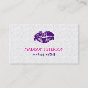 Vit Blommigt - Skugga - Makeup Artist Design Busin Visitkort