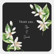 Vit Blommigt Svarta Bröllop-Anpassningsbarna Tack