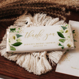 Vit Blommigt Tack Candy Pub Favor Wrapper