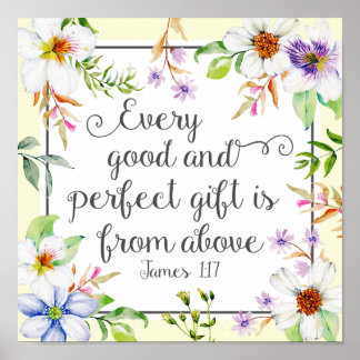 Vit Blommigt Varje Bra och Perfekt Gift Poster