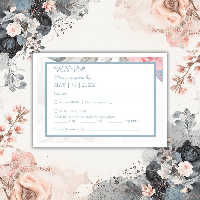 vit blommigt, vildblomsblomma, bröllop OSA kort (Skapare uppladdad)