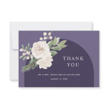 Vit Blommigt Vinter Botaniskt Lila Bröllop